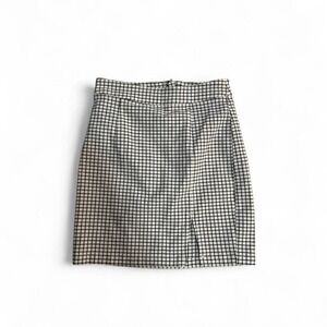 Garage Plaid Mini Skirt White Black XS Preppy Dark Academia Schoolgirl Casual